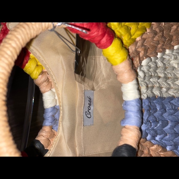 Multi Color Straw Tote Bag - Picture 2 of 4